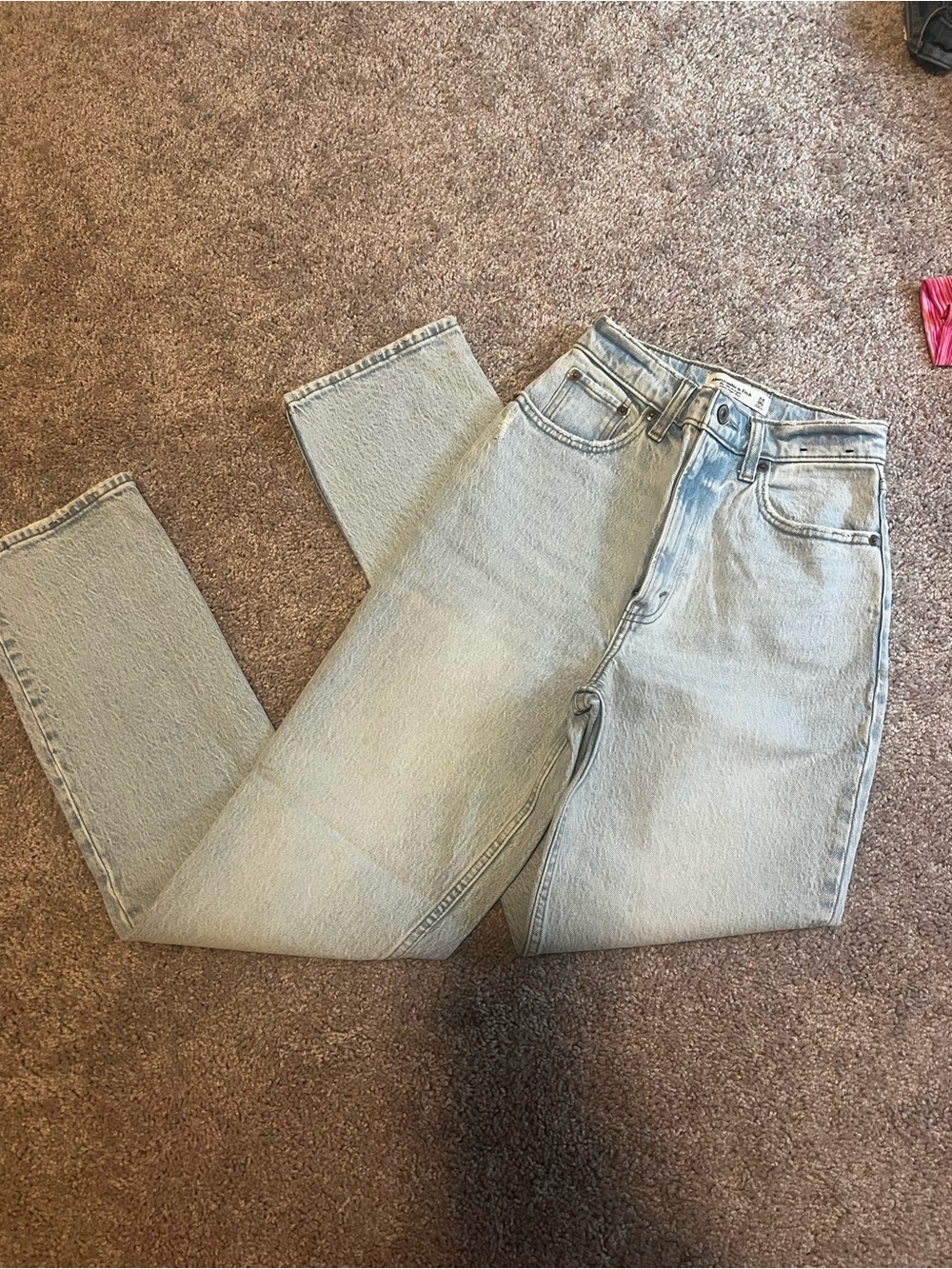 Abercrombie & Fitch Light Blue High-Rise Straight Jeans